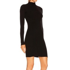 John Elliott Ginza Ribbed Mockneck Black Mini Dress Size 3 (Large)